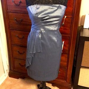 NWT JS Boutique Strapless Light Blue Dress  size 6